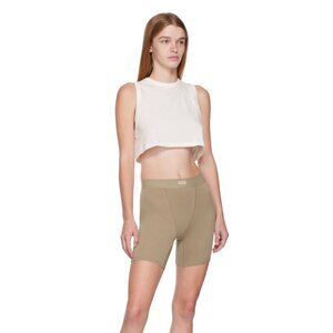SKIMS Off-White SKIMS Boyfriend Sleep Crop Tank Top